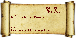 Nándori Kevin névjegykártya