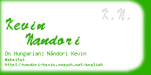 kevin nandori business card